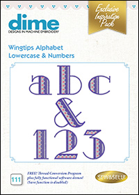 DIME Inspiration Designs - Wingtips Alphabet Lowercase & Numbers