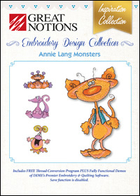 Great Notions Embroidery Designs - Annie Lang Monsters
