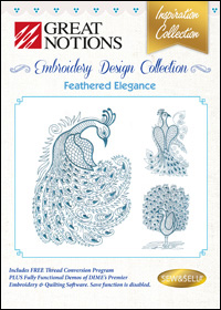 Great Notions Embroidery Designs - Feathered Elegance