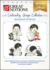 Great Notions Embroidery Designs - Morehead Lil Pierrot