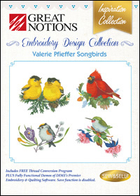 Great Notions Embroidery Designs - Valerie Pfieffer Songbirds