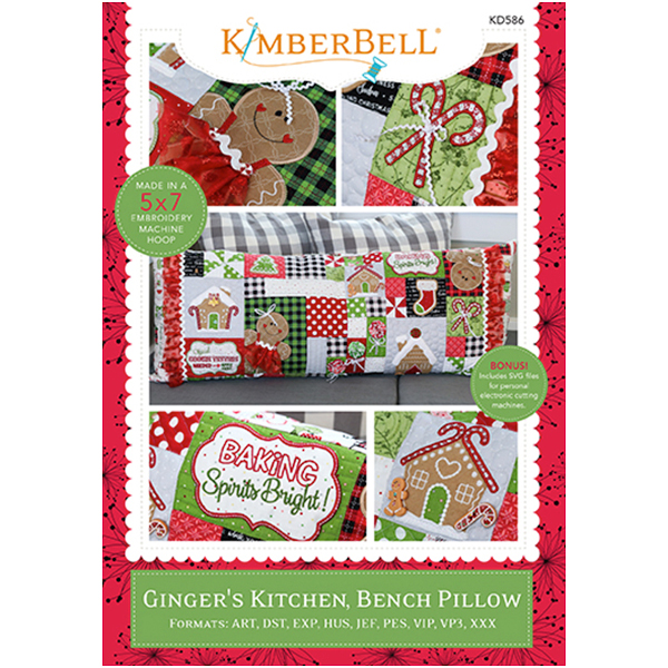 Kimberbell Designs - Bench Pillow, Ginger's Kitchen, Machine Embroidery