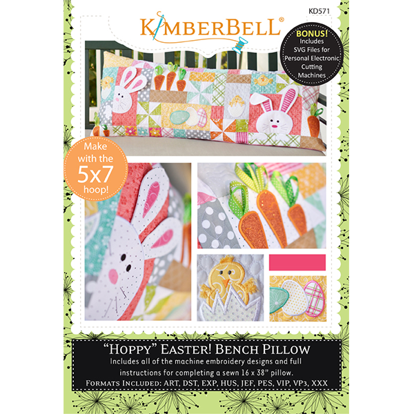 Kimberbell Designs - Bench Pillow, Hoppy Easter, Machine Embroidery