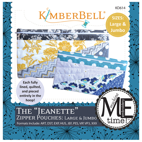 Kimberbell Designs - ME Time:  The Jeanette Zipper Pouch, Large & Jumbo